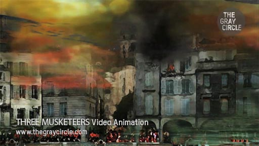 3 MUSKETEERS Video Animation on stage - The Gray Circle 2