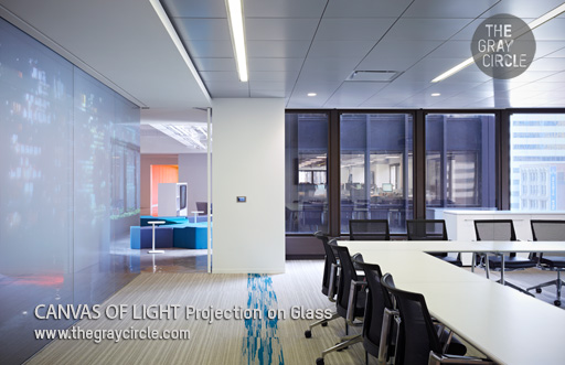 CANVAS OF LIGHT Glass Projection Installation - The Gray Circle 3