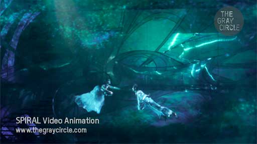 SPIRAL Video Animation on stage - The Gray Circle 3